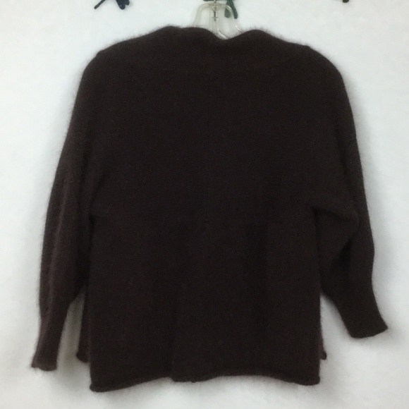 Moda International Angora rabbit fur blend open front Cardigan sweater small - Picture 11 of 17